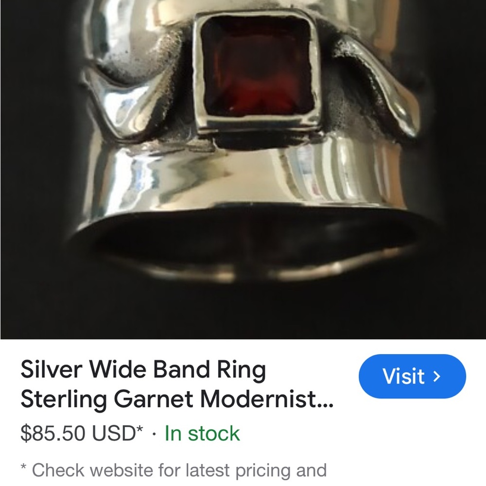 Silver Ring With Red Ruby Gemstone - image 4